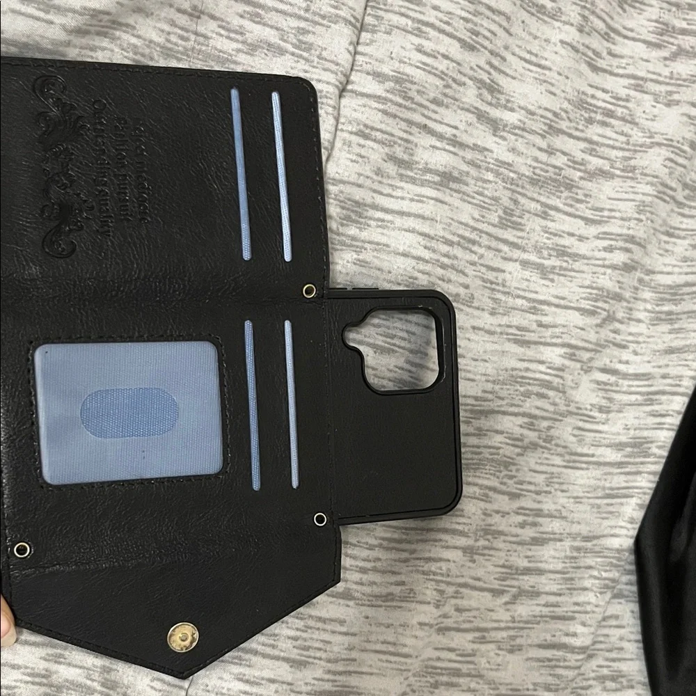Stylish Black Cell Phone Case with Zipper by